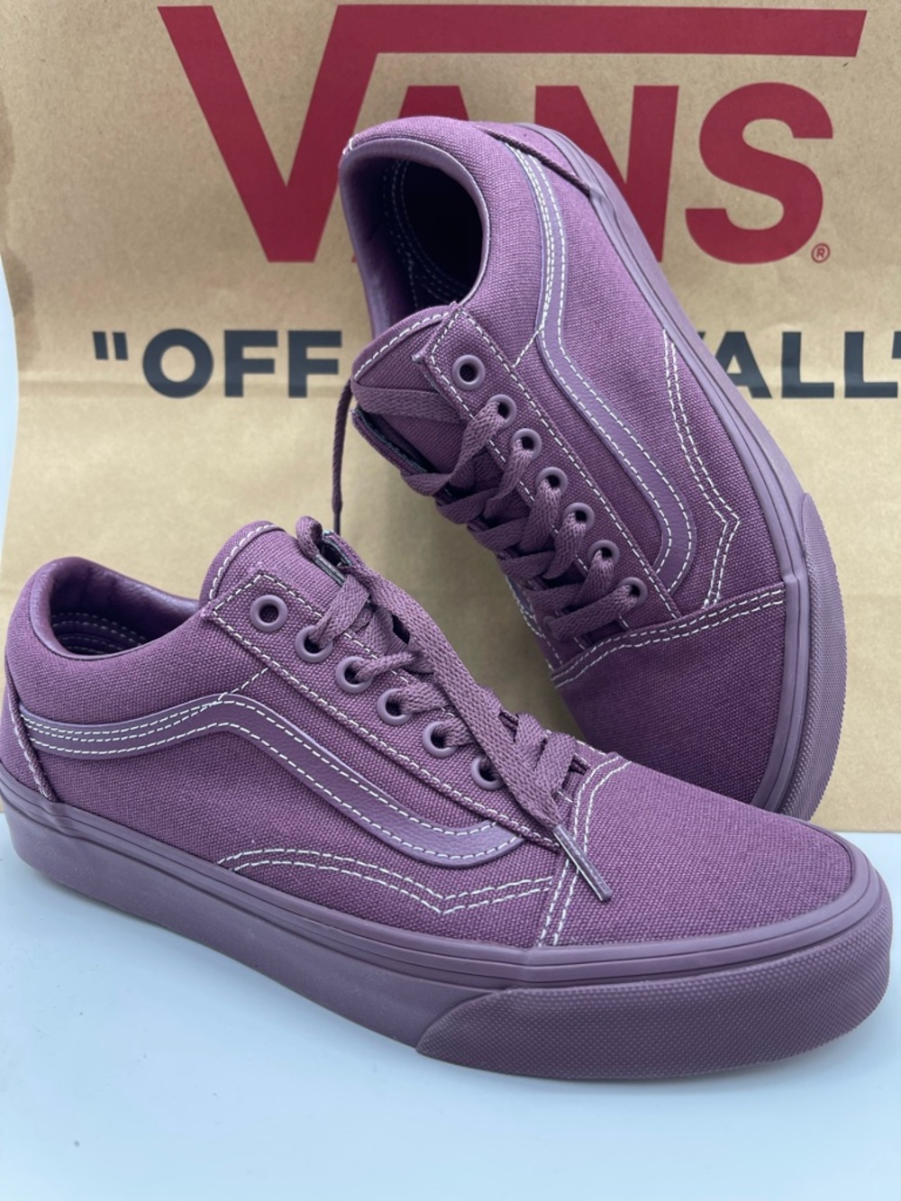 Vans WMNS Old Skool Plum Wine Pastel Mono Sneakers NWT - Picture 3 of 16